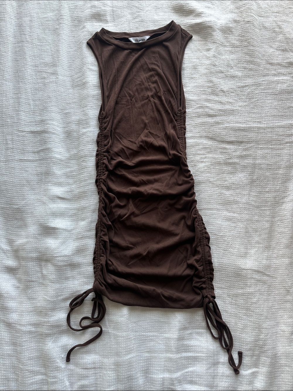 Steve Madden Brown Ruched Mini Dress